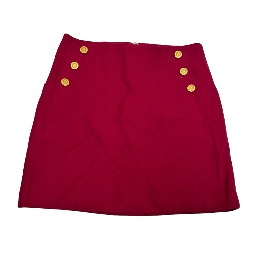 🎁 TOMMY HILFIGER Hot Pink Wool Blend
Mini Skirt Women’s 0 Gold Buttons